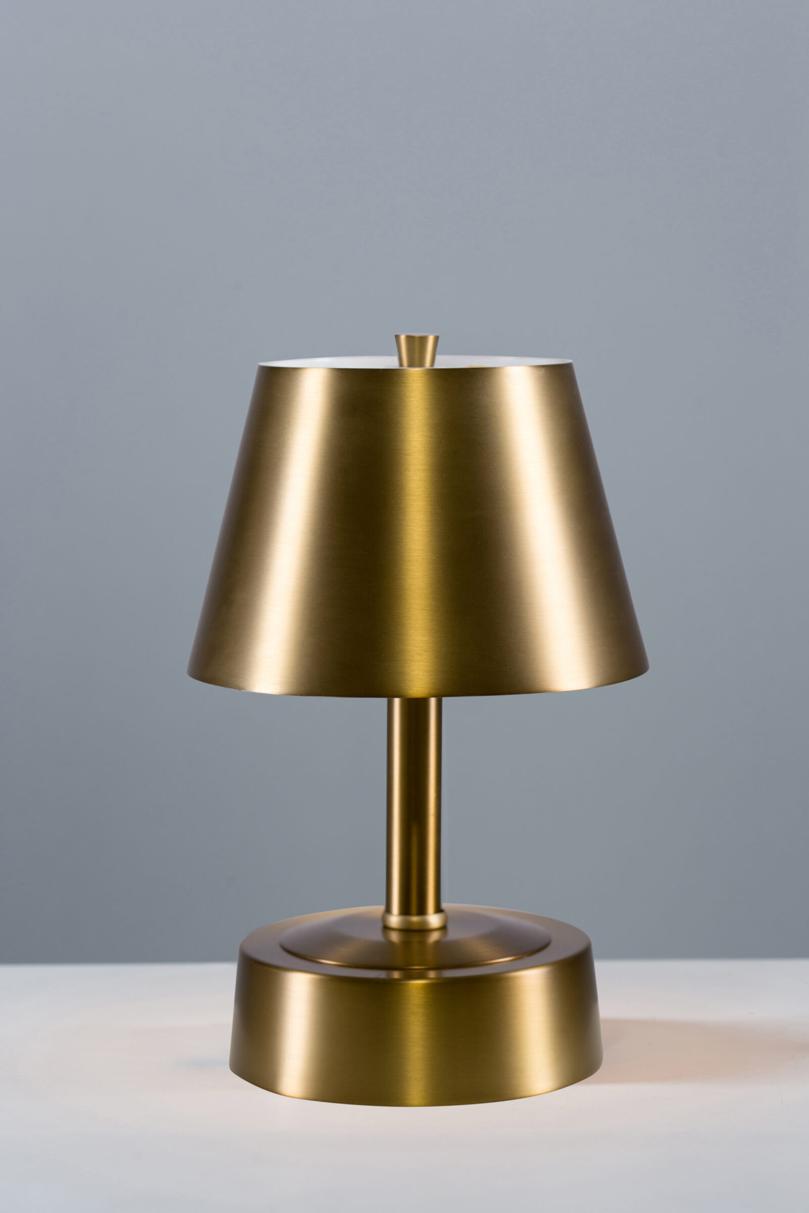 brushed brass supper club tabletop lamp